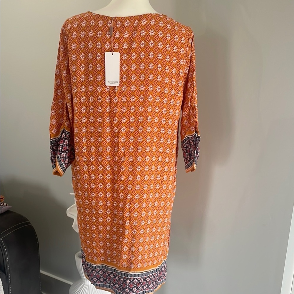 Hotouch Orange Patterned Boho Dress - Picture 5 of 8